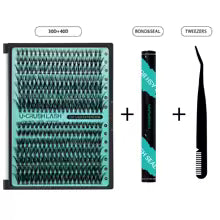 280 PCS DIY lashes extension kit D Curl 8-16mm lash clusters false eyelashes and Eyelashes Makeup Tools bond and seal ＆ remover