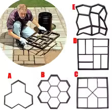 Path Maker Mold Plastic Concrete Molds Reusable DIY Manually Cement Brick Stone Road Garden Buildings Paving Mold Decor Jardin