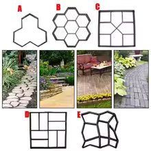 Path Maker Mold Plastic Concrete Molds Reusable DIY Manually Cement Brick Stone Road Garden Buildings Paving Mold Decor Jardin