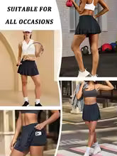 Women's Super Soft Double Layer Sports Skirt with Inside Pockets