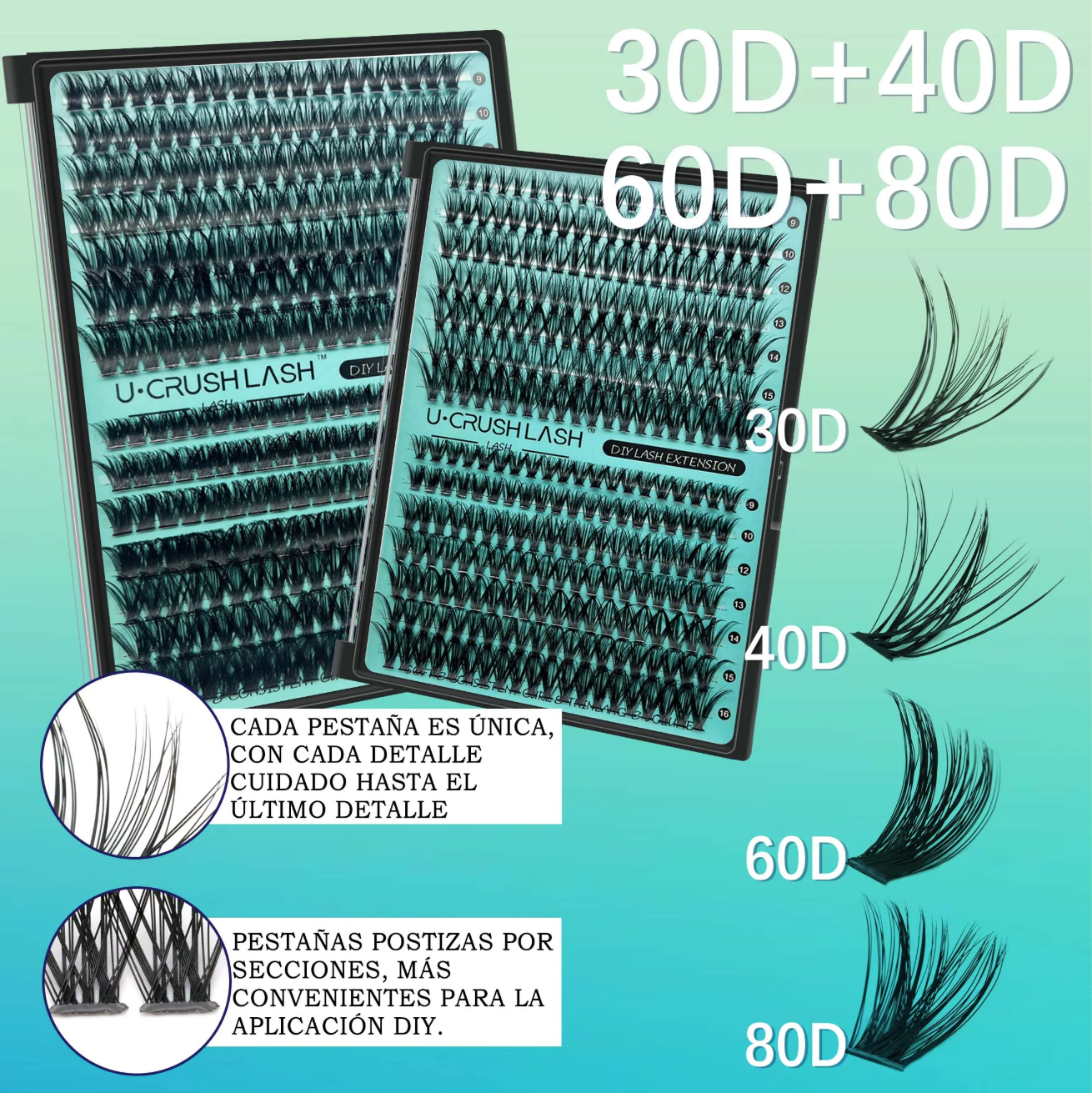 280 PCS DIY lashes extension kit D Curl 8-16mm lash clusters false eyelashes and Eyelashes Makeup Tools bond and seal ＆ remover