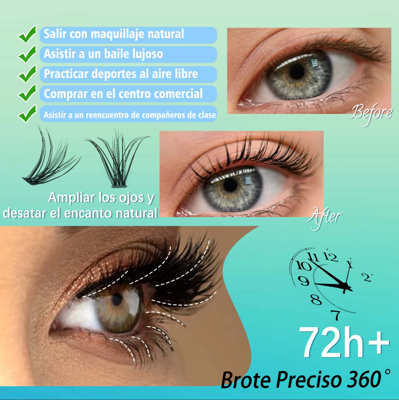 280 PCS DIY lashes extension kit D Curl 8-16mm lash clusters false eyelashes and Eyelashes Makeup Tools bond and seal ＆ remover